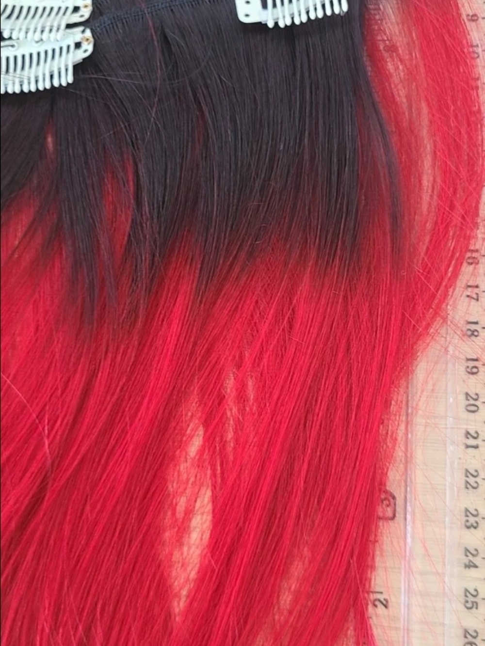 Red Ombre Clip-In Hair Extensions - Brand New & Ready To Ship - Picture 4 of 4